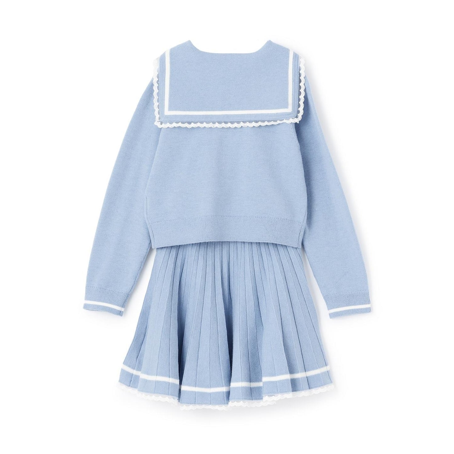 水手領針織套裝