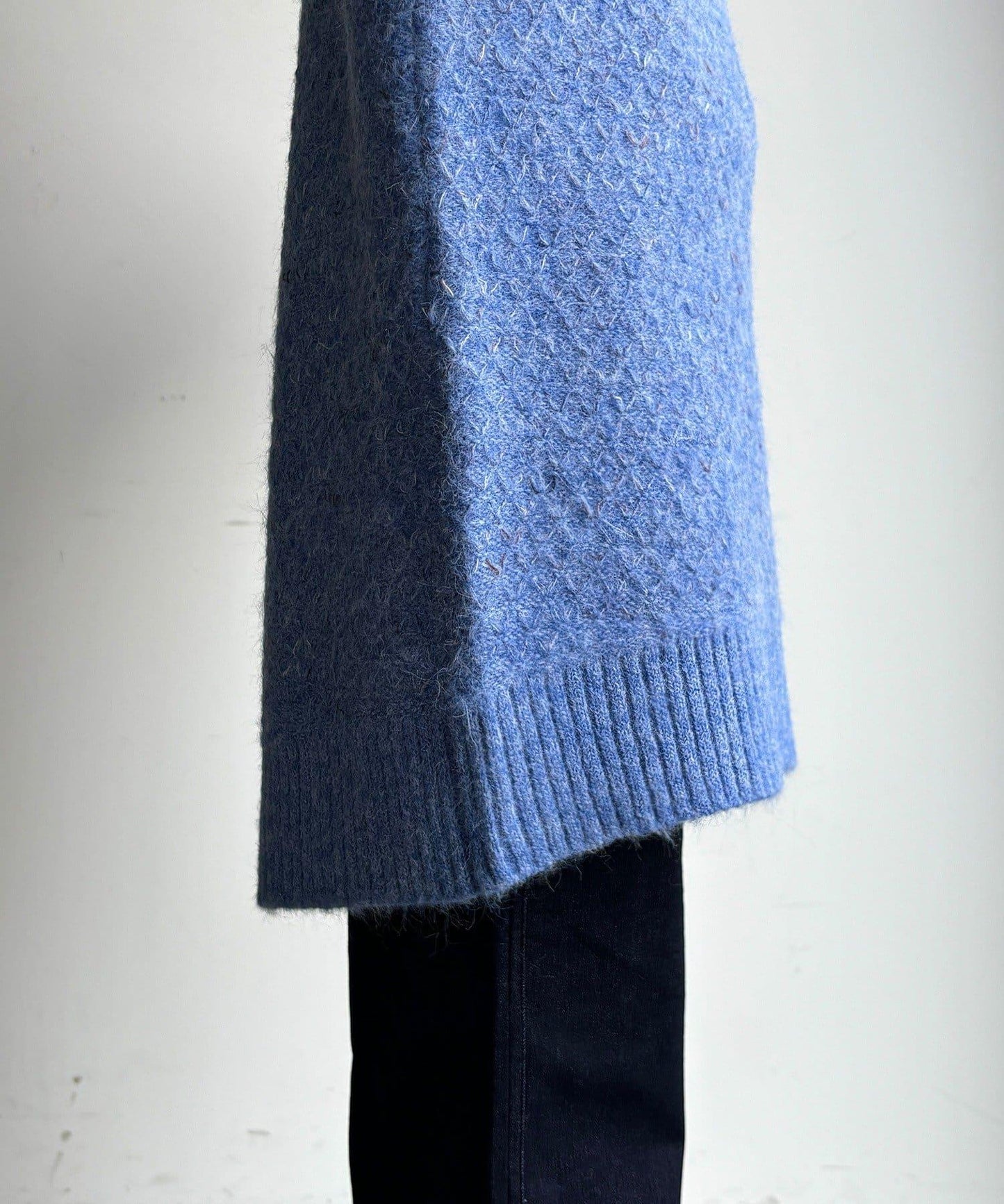 交叉編織高領長款針織衫