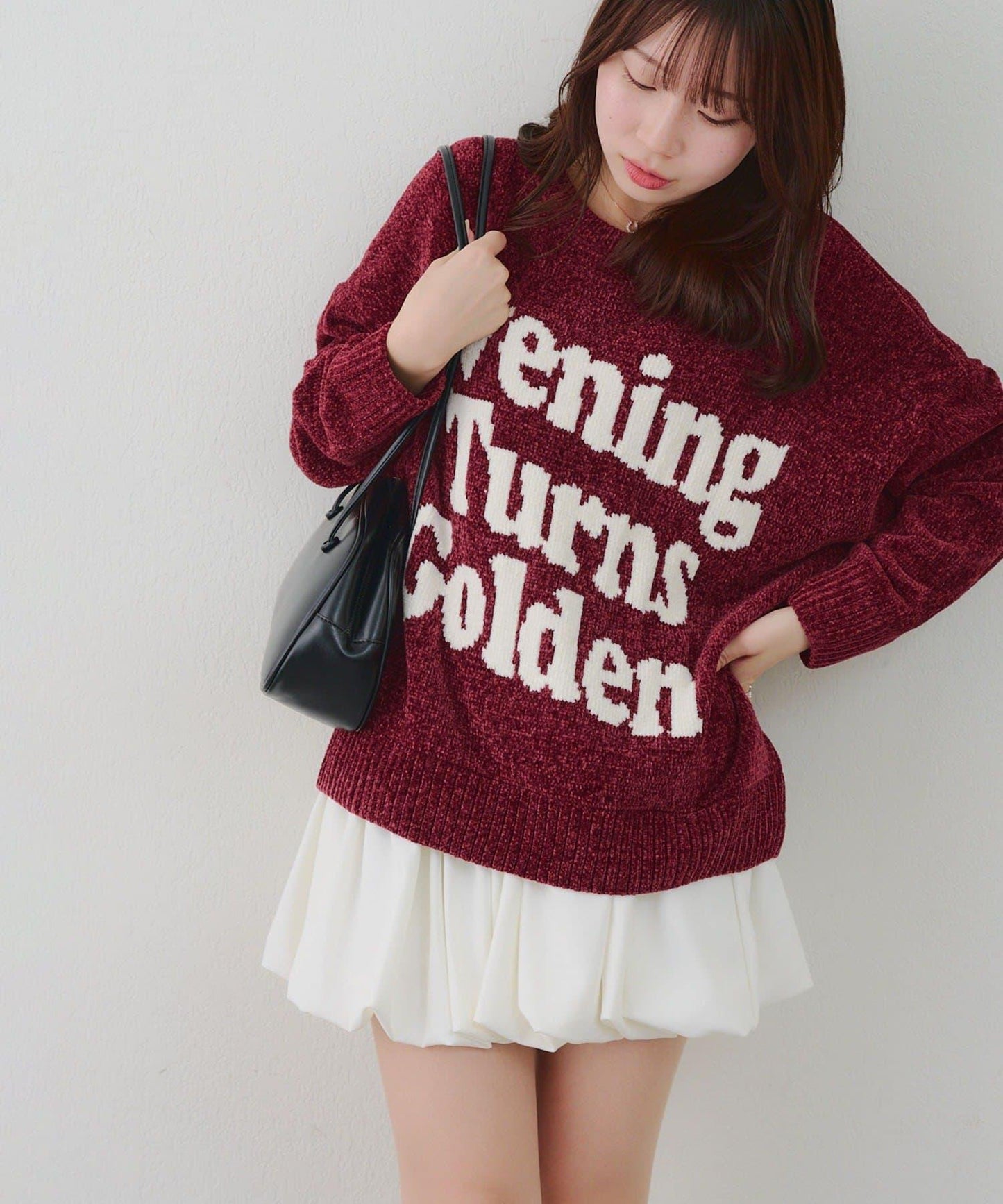 毛絨人氣針織衫【RMAF】天鵝絨紗線標誌針織套頭衫