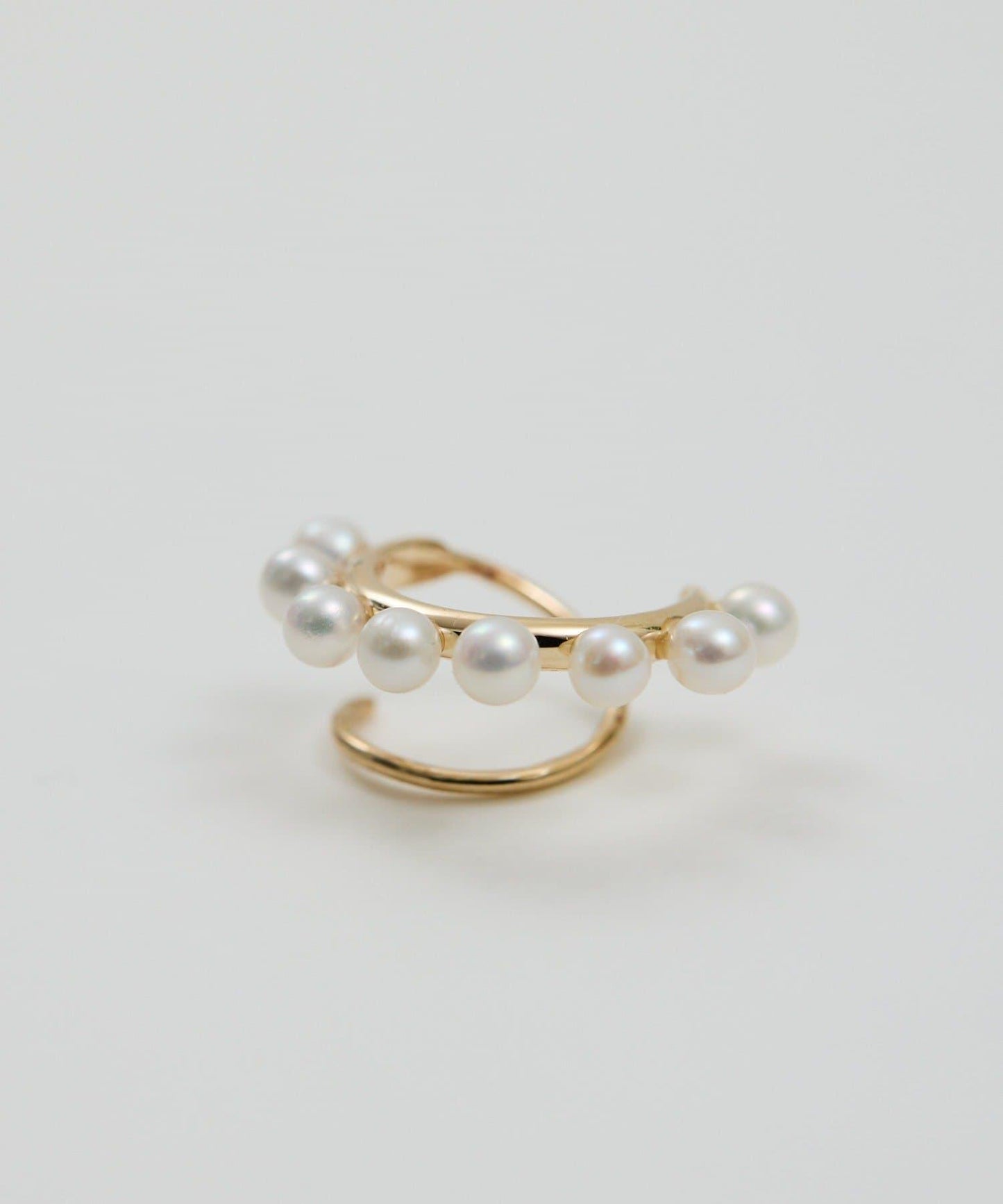 珍珠螺旋圈耳環