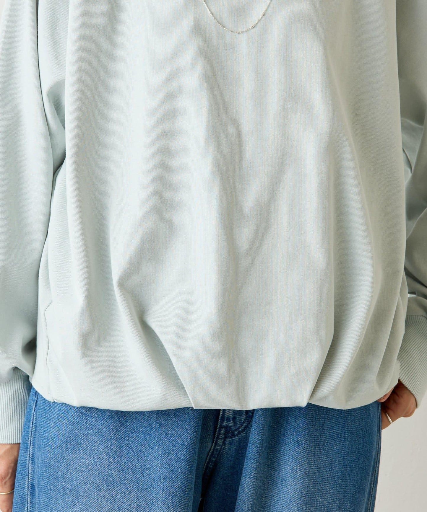 棉質下襬泡泡袖套頭衫