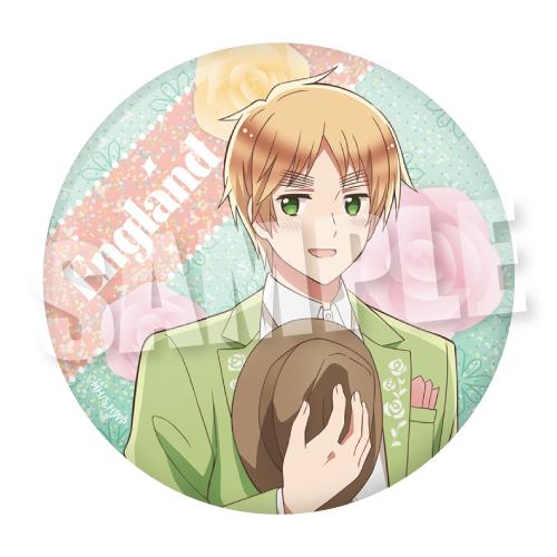 黑塔利亞World☆Stars(黑塔利亞World☆Stars) パステル花卉裝扮系列 BIGホログラム缶バッジ イギリス 徽章款