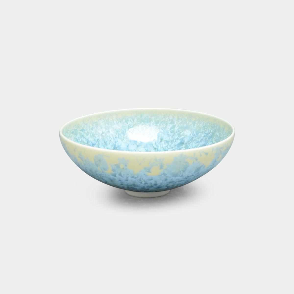 【平茶碗】花結晶 (縹) | 京焼-清水焼 | 陶葊