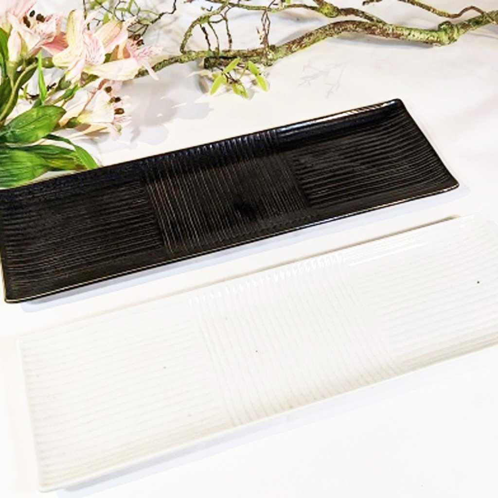 【美濃焼】マルモ加藤陶器 櫛目サンマ皿 白