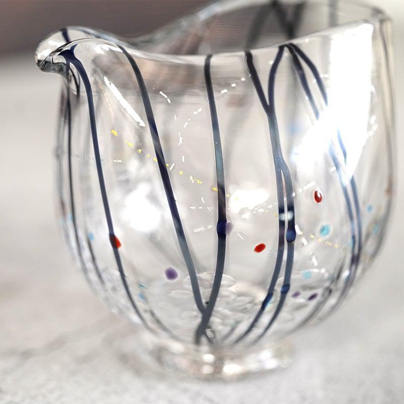 【吹きガラス】SUN GLASS STUDIO KYOTO 玄 酒器セット (酒差し, 盃1個)