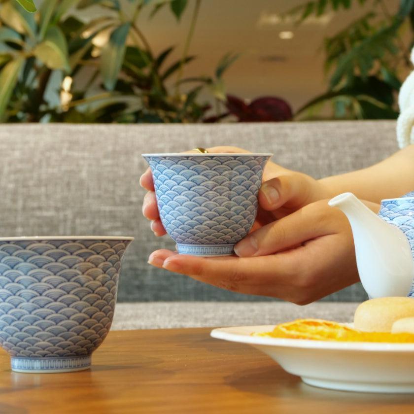 【湯呑み】そり仙茶 (2ヶ) 平戸青海波 | 三川内焼 | 平戸松山窯