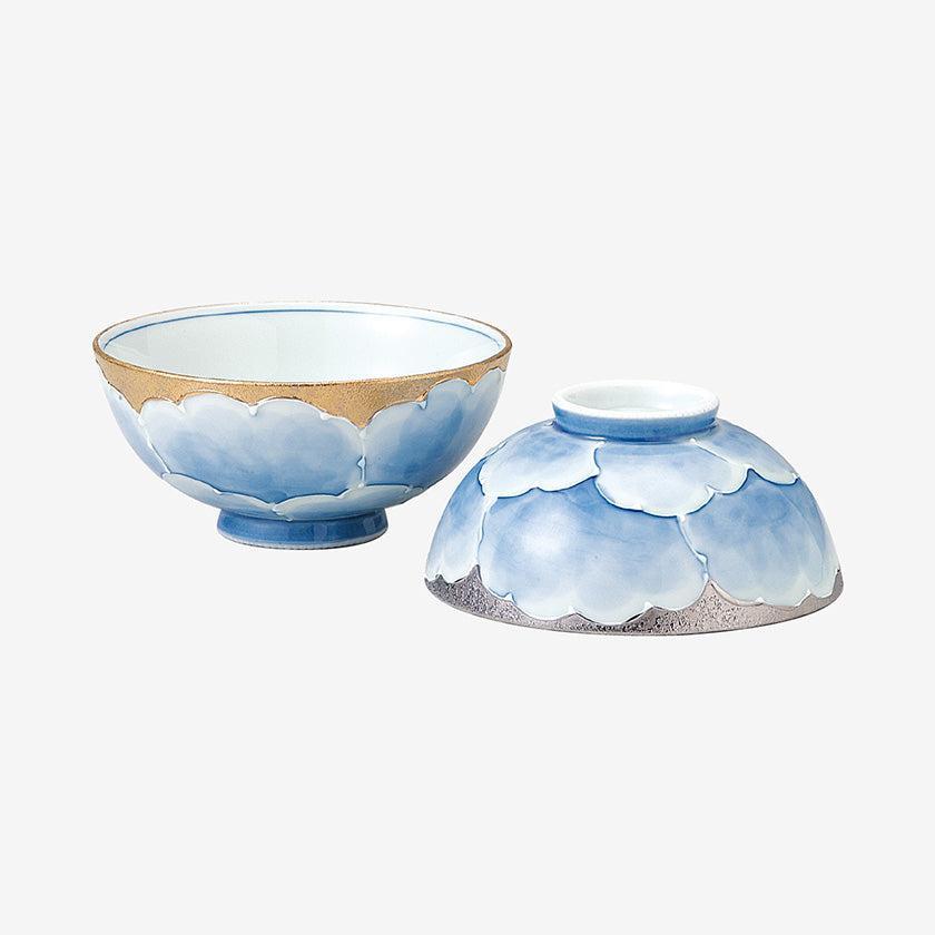 【茶碗ペア】プラチナ牡丹 組飯碗 | 波佐見焼 | 西海陶器