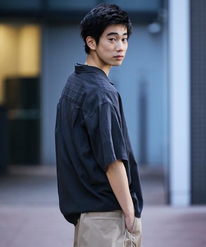 寬鬆版型 陰影條紋 Relax Fit 開領 襯衫