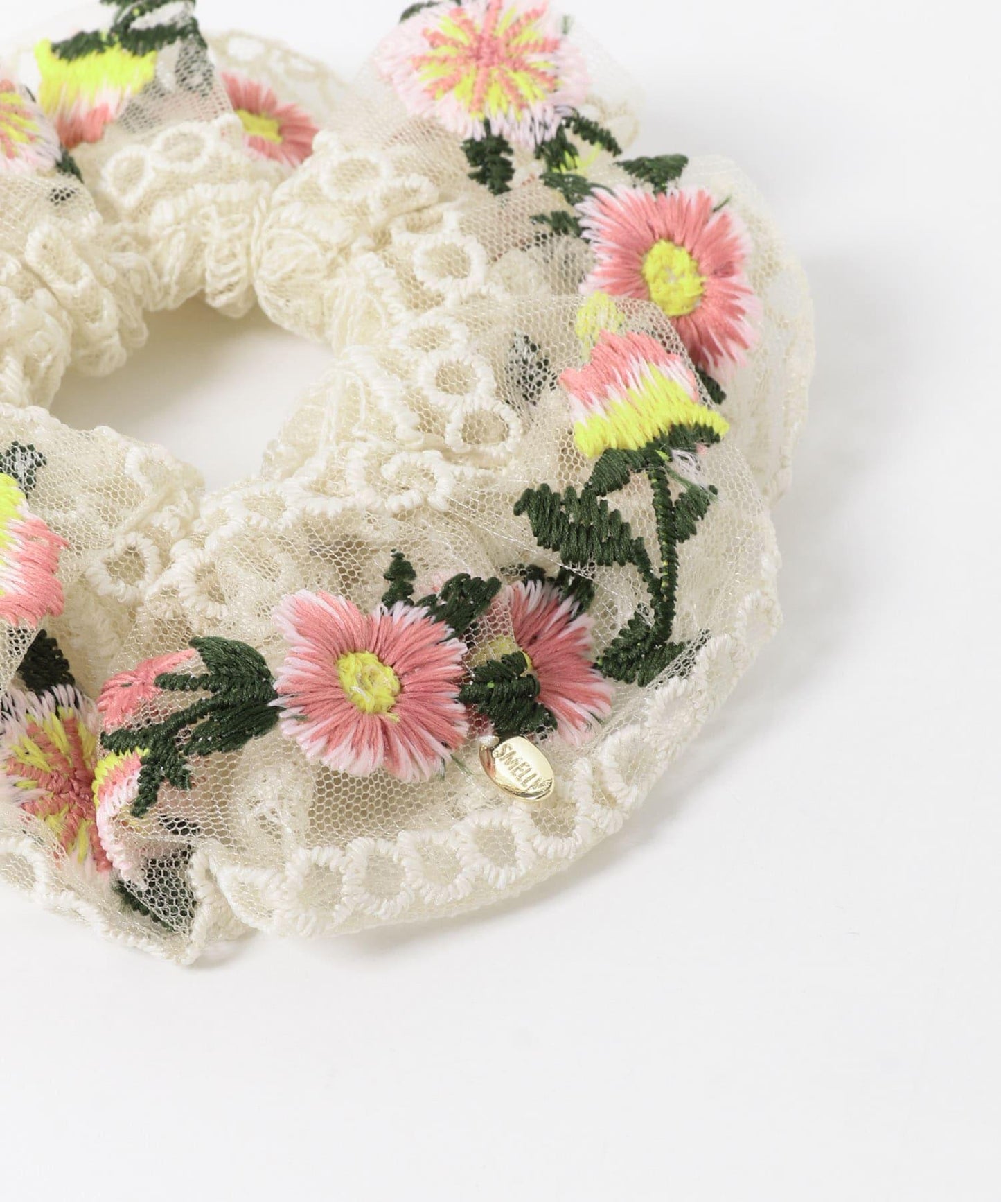 花朵刺繡蕾絲髮圈