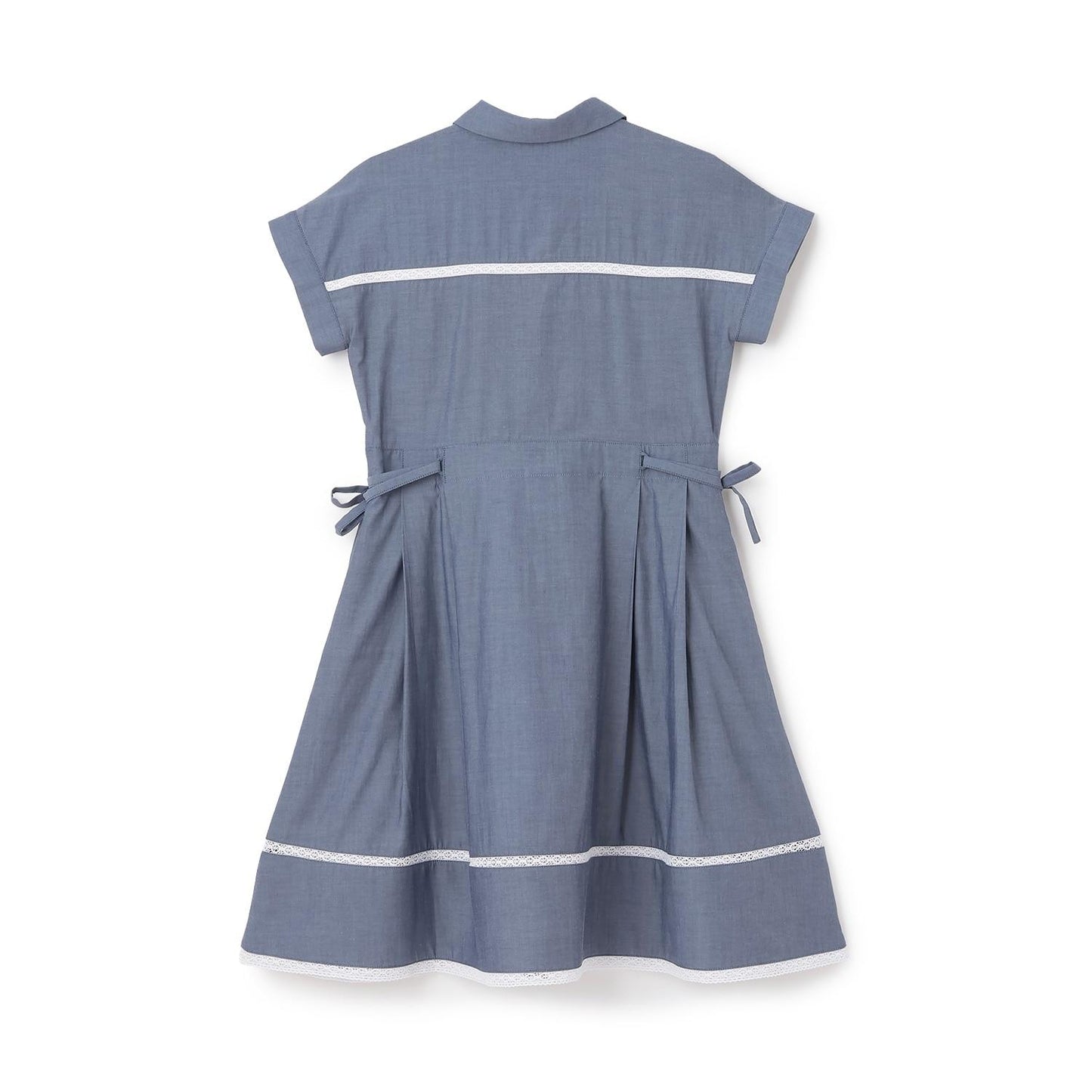 側邊蝴蝶結設計 襯衫連衣裙