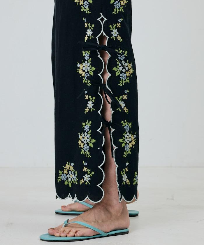 印度風 鏤空花邊 花刺繡 褲子