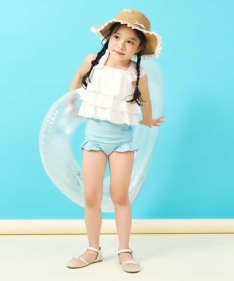 防曬 蝴蝶結荷葉邊 紙編 遮陽帽