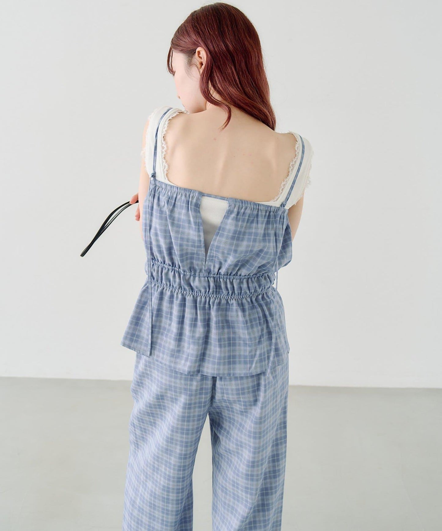小個子尺碼/雙尺碼可選 格紋褶皺 揹帶褲