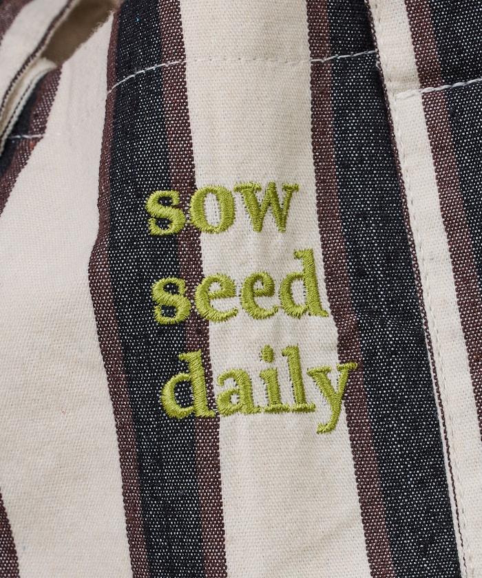 條紋布料雙用托特包