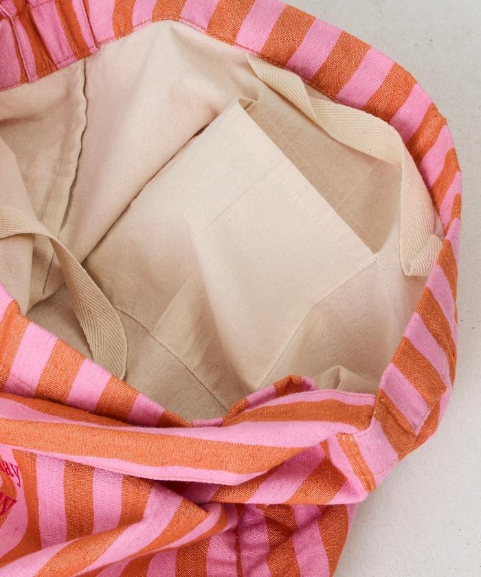 條紋布料單肩包