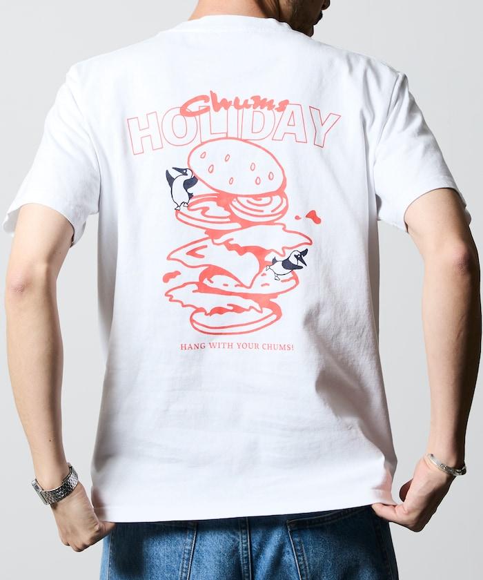 CHUMS×FREAK'S STORE 聯名 Booby鳥後背印花漢堡圖案 圓領T恤