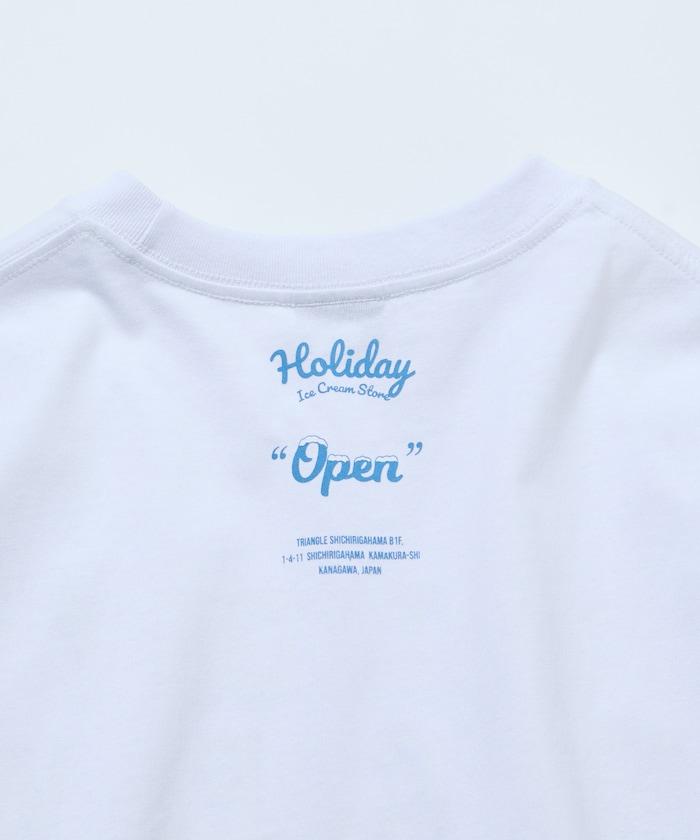 HOLIDAY ICECREAM×FREAK'S STORE 特別 寬鬆廓形 學院印花 圓領T恤