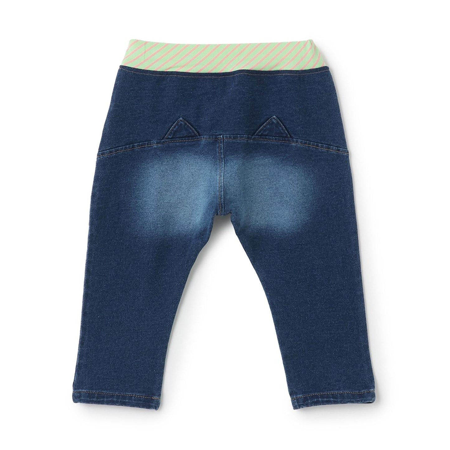 柑橘色針織牛仔褲