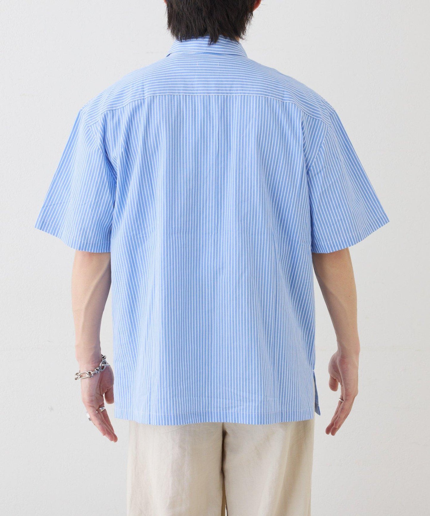 UNISEX 拼色圖案印花襯衫