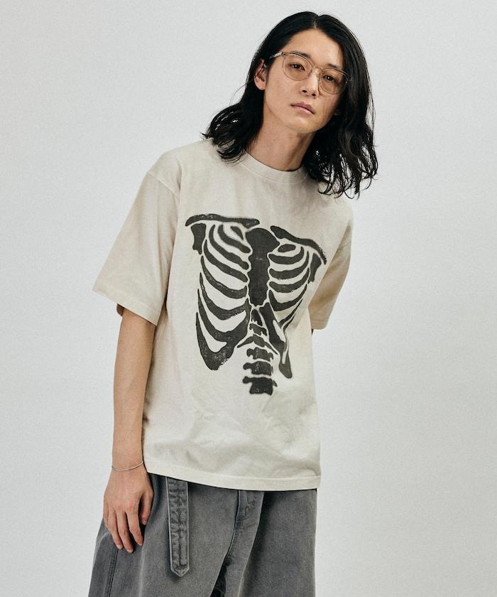 骨骼印花 漂白做舊 圓領T恤