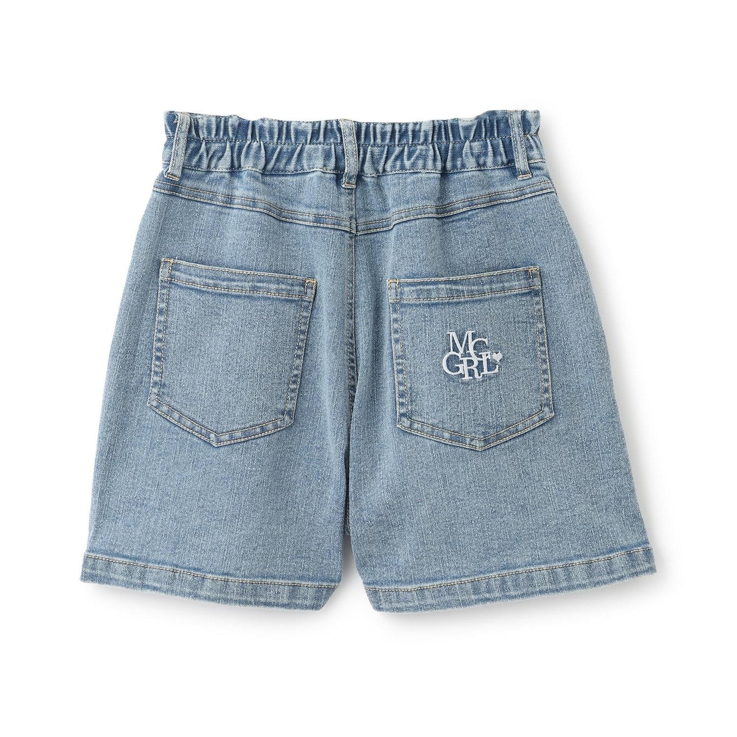 milky coast Logo刺繡 牛仔短褲