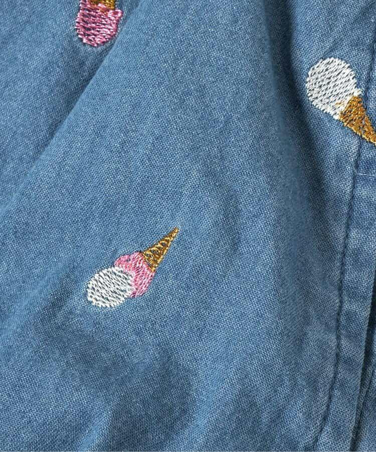 リンク 拼色刺繡休閒短褲