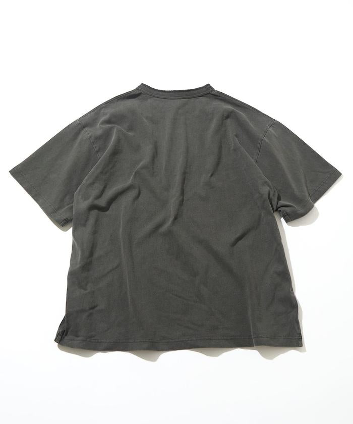 HEAVY WEIGHT/ヘビーウェイト 顏料染色 短袖 Henley neck 10.5オンス T恤