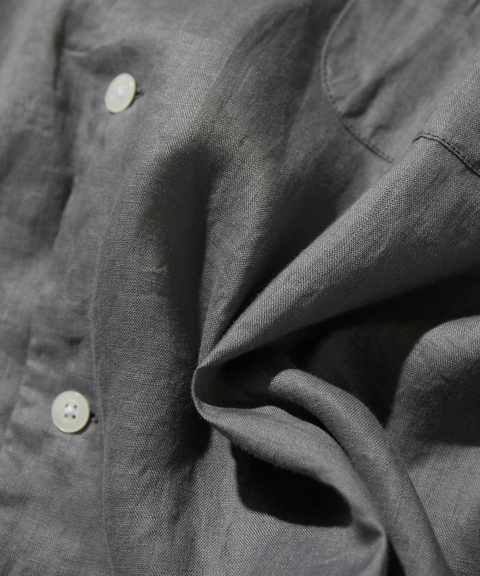 Linen Open Collar Short Sleeve Shirt 襯衫