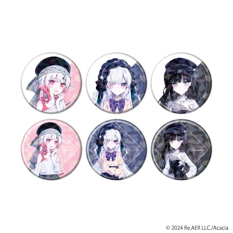 魔法少女ノ魔女裁判(魔法少女之魔女審判) Hologram缶バッジ 57mm Darkガーリーファッションver. 全6種繪製款 徽章 完整套裝(6個入)