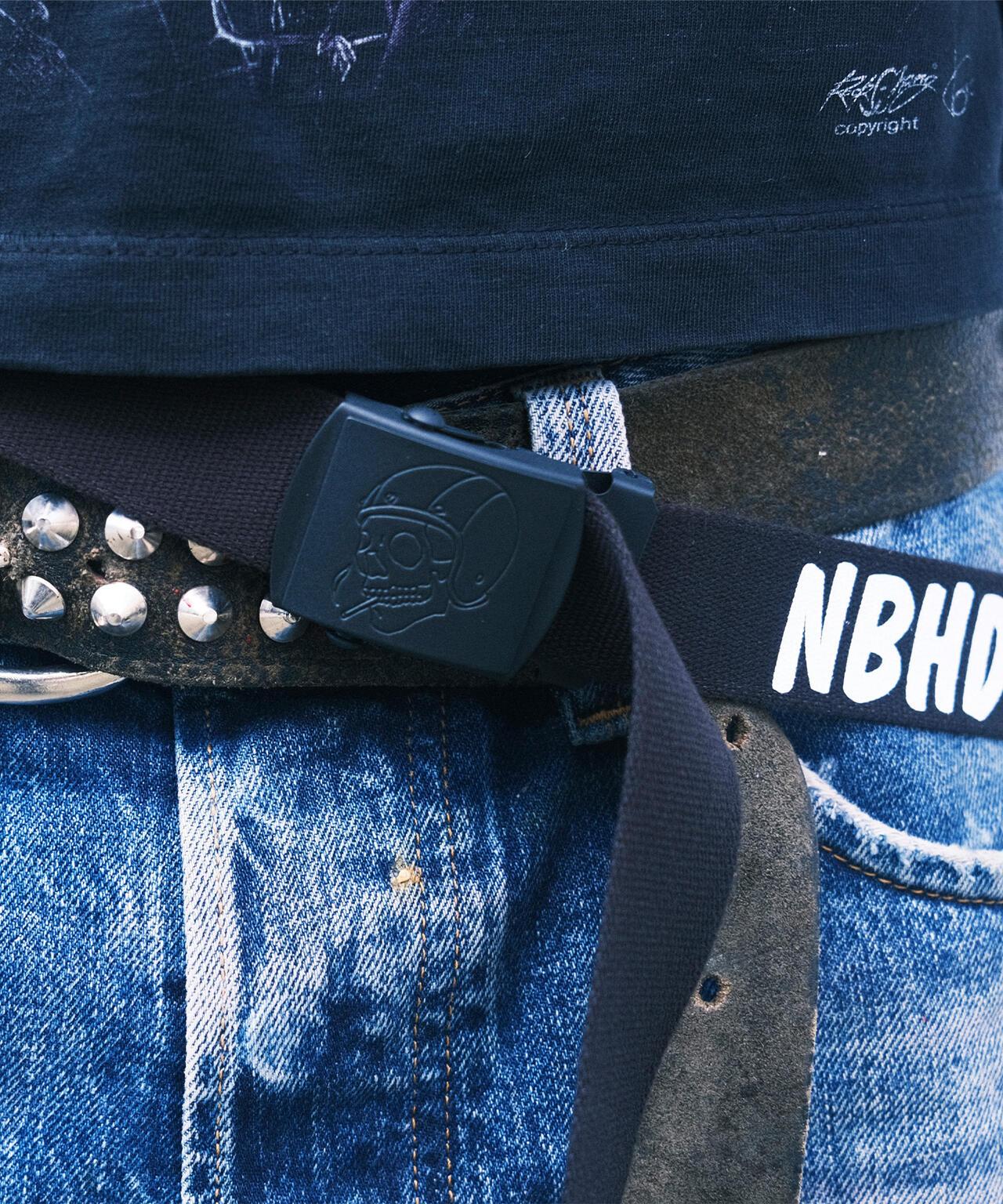 SAINT MICHAELxNEIGHBORHOOD セントマイケル×ネイバーフッド STHD . GI BELT NAVY 腰帶