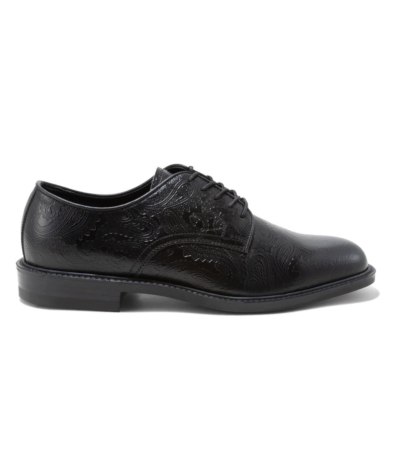 Kenford Fineshoes MENS CLASSIC PLAIN TOE BLACK PAISLEY 男士皮鞋