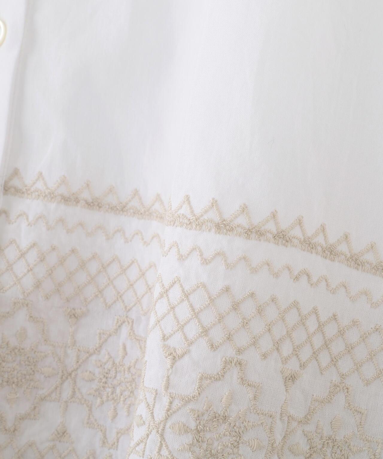 《洗える》 印度刺繡 無領 女式襯衫