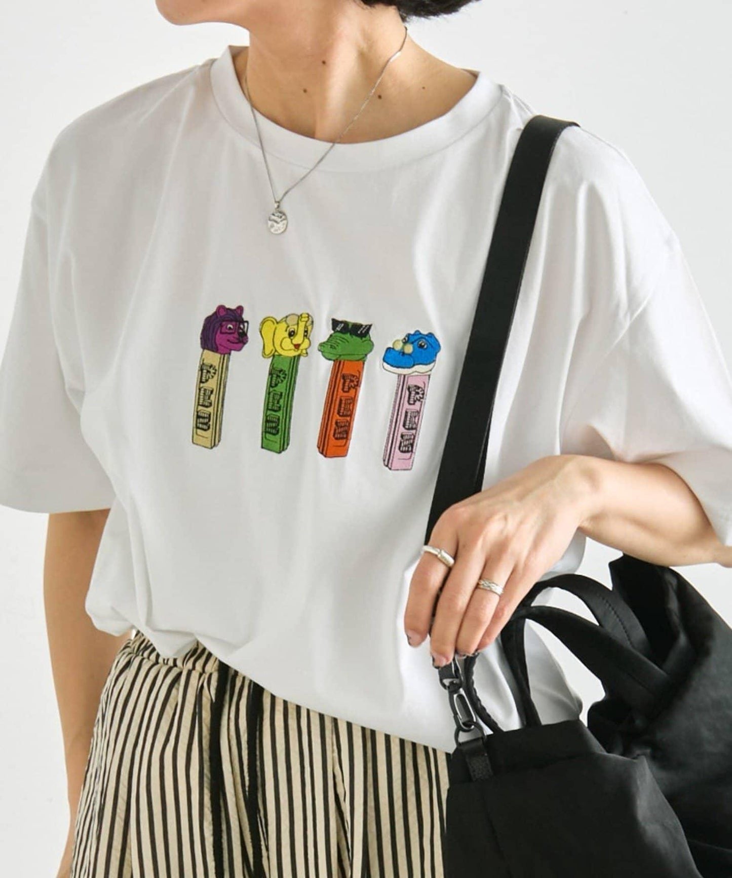 PEZ×ear 刺繡設計 T恤 《UVカット/吸水速乾/接觸冷感あり/手洗い可》