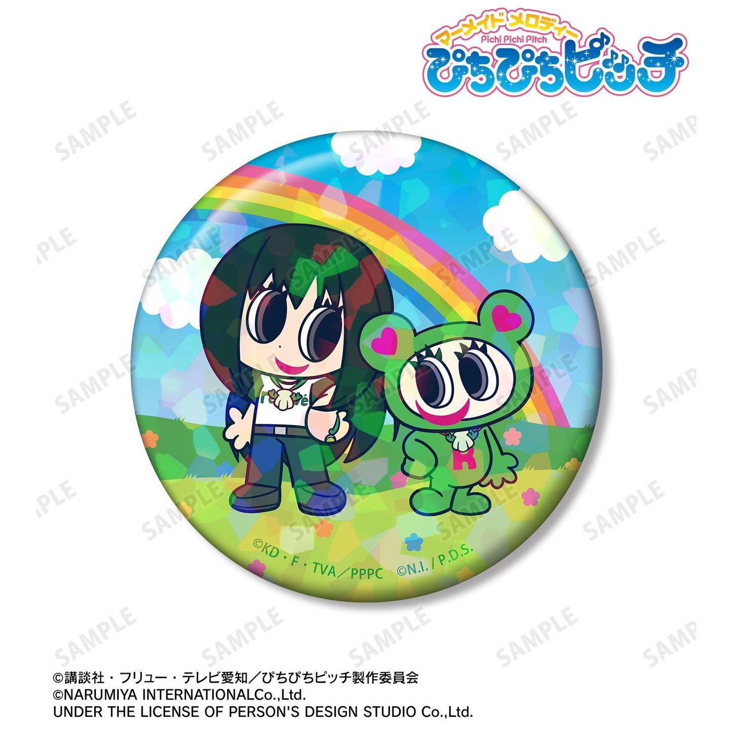 《人魚的旋律》 ANGEL BLUE聯名系列 洞院リナ&ナカムラくん 75mm全息徽章