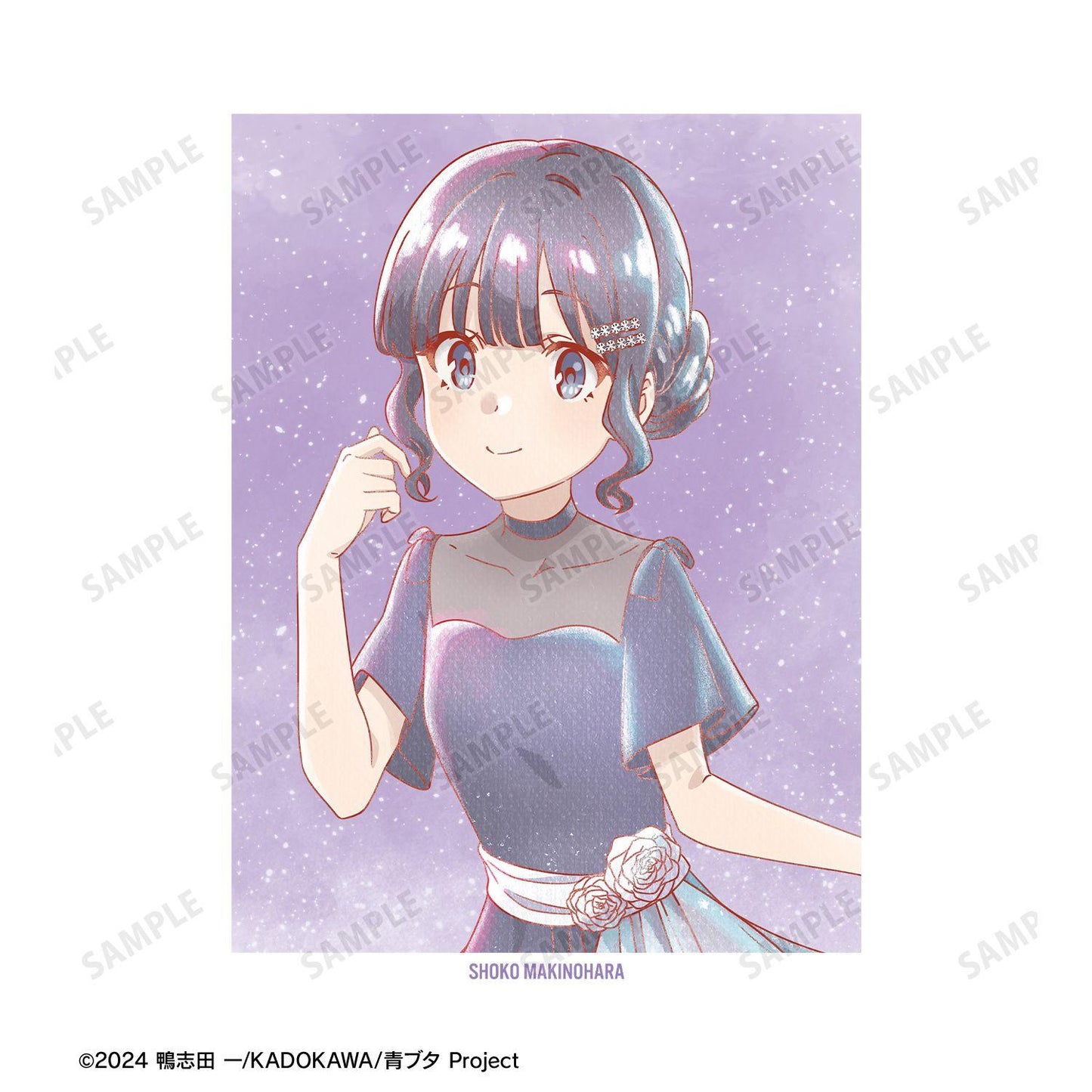 青春ブタ野郎(青春豬頭少年) Ani-Art aqua label系列 牧之原翔子 T恤 描き下ろし 星空ドレスver. 中性款 XXL碼