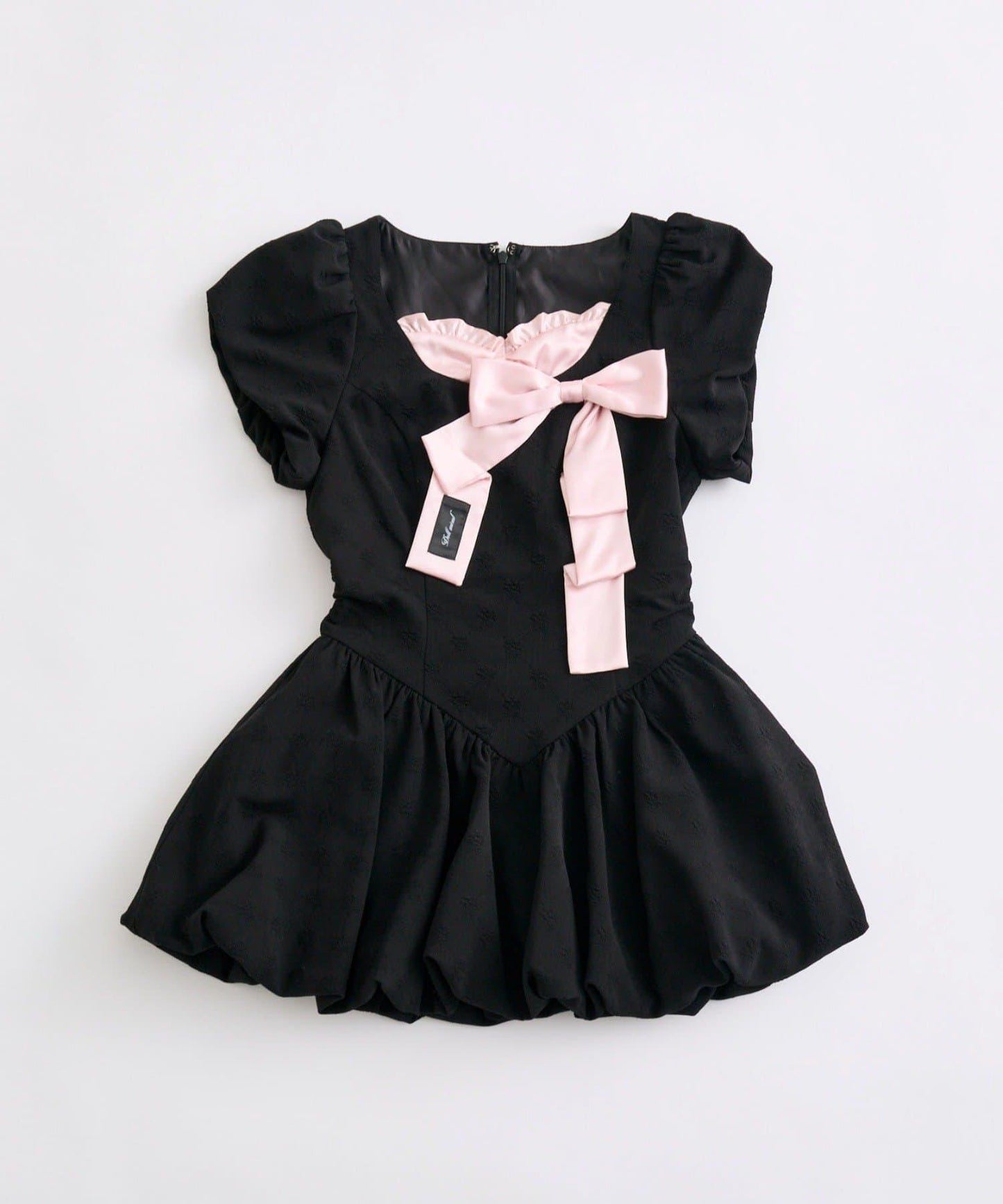 miko ribbon balloon 蝴蝶結泡泡廓形連衣裙