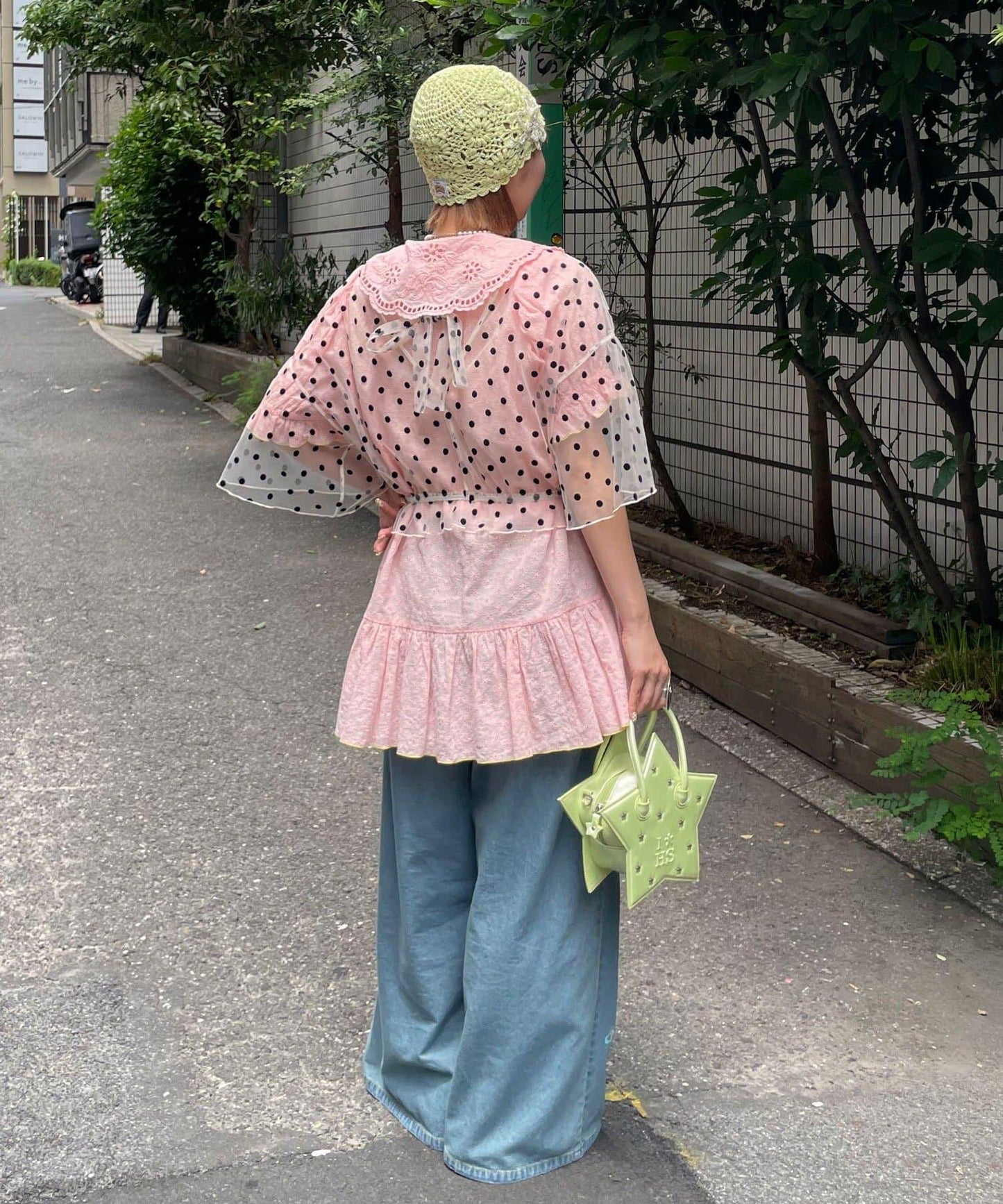 HELLO.SANFRANCISCO 2WAY 蕾絲圓點襯衫