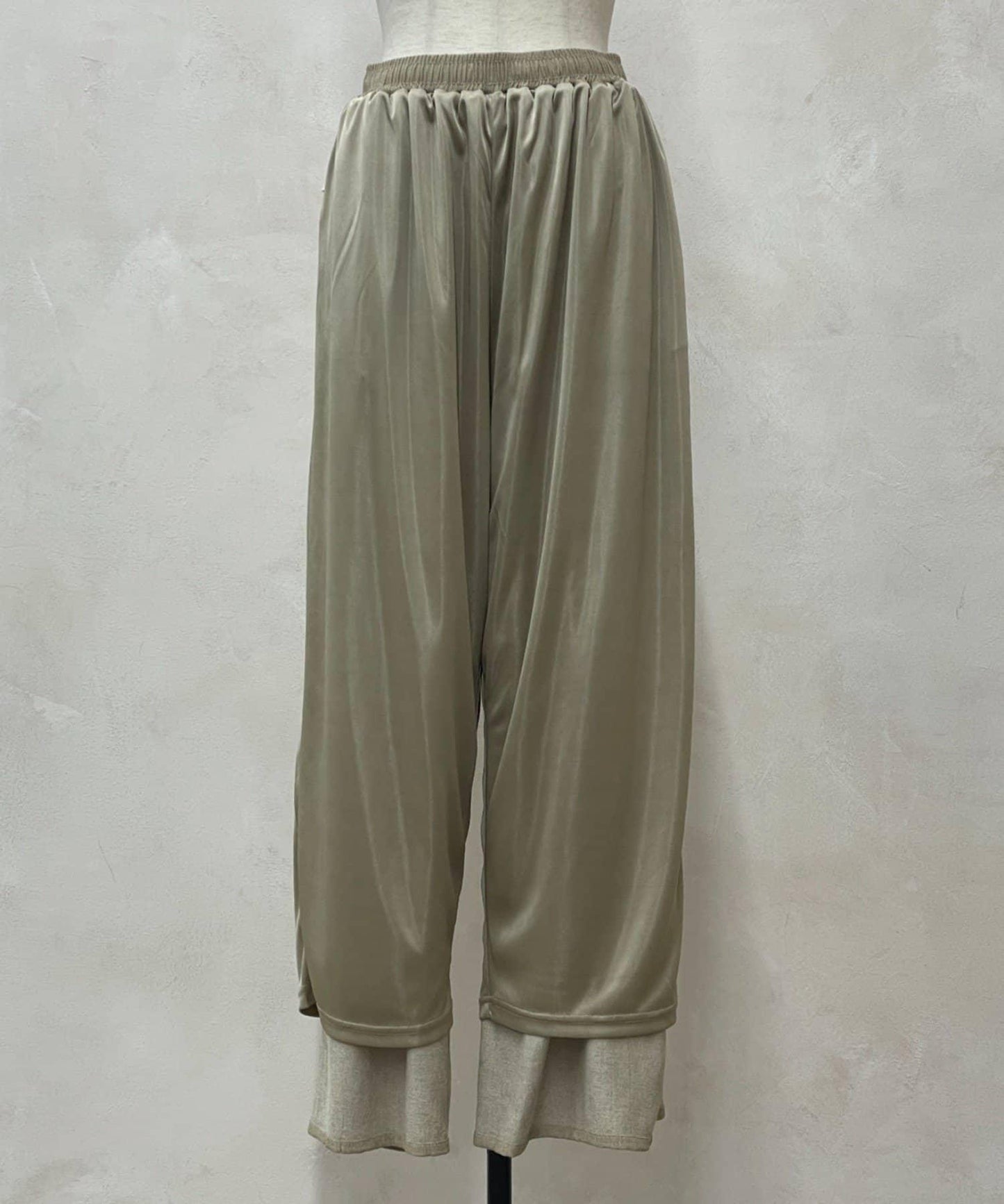 リネンタッチワイドパンツ