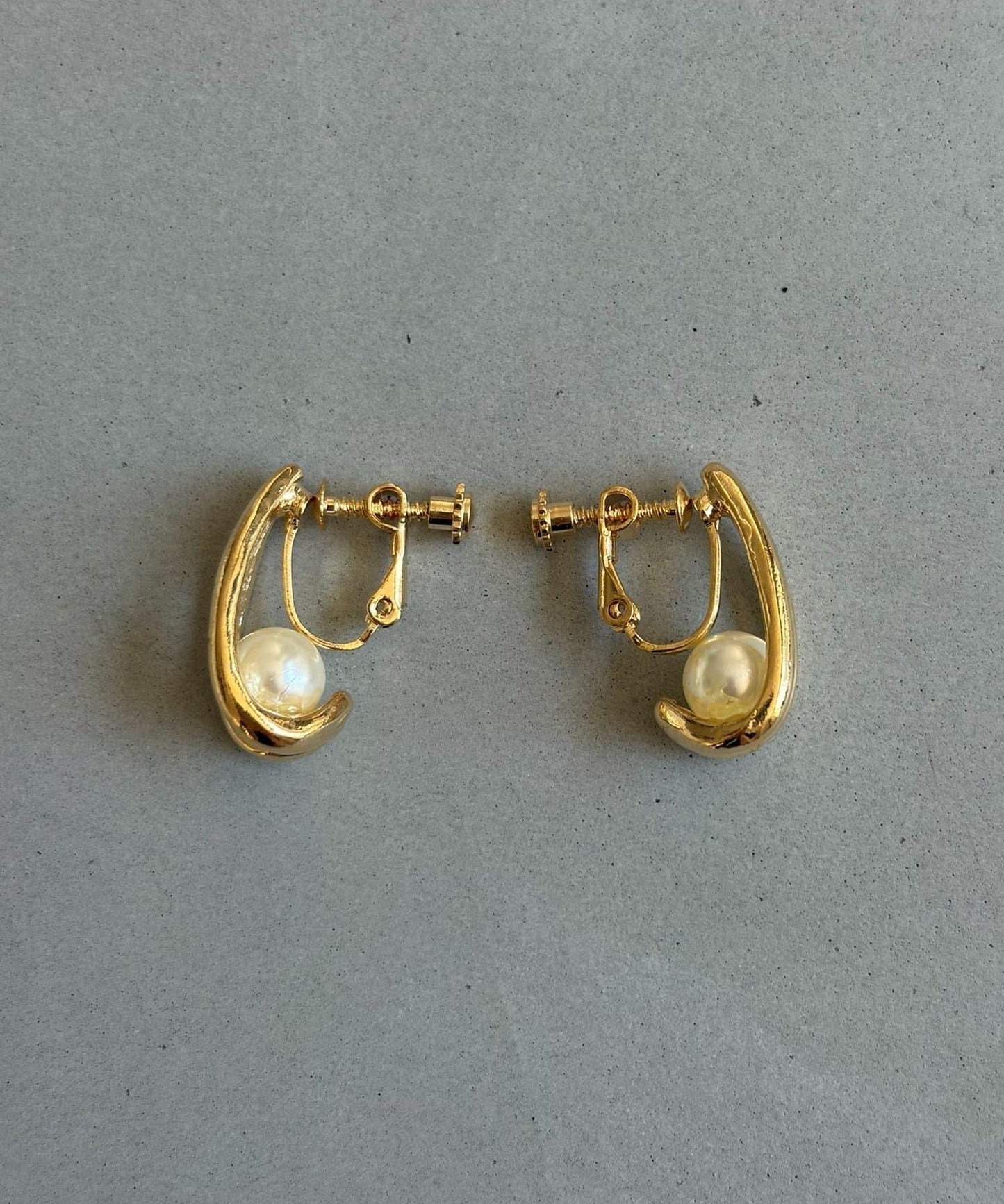 heilly 珍珠金色耳夾