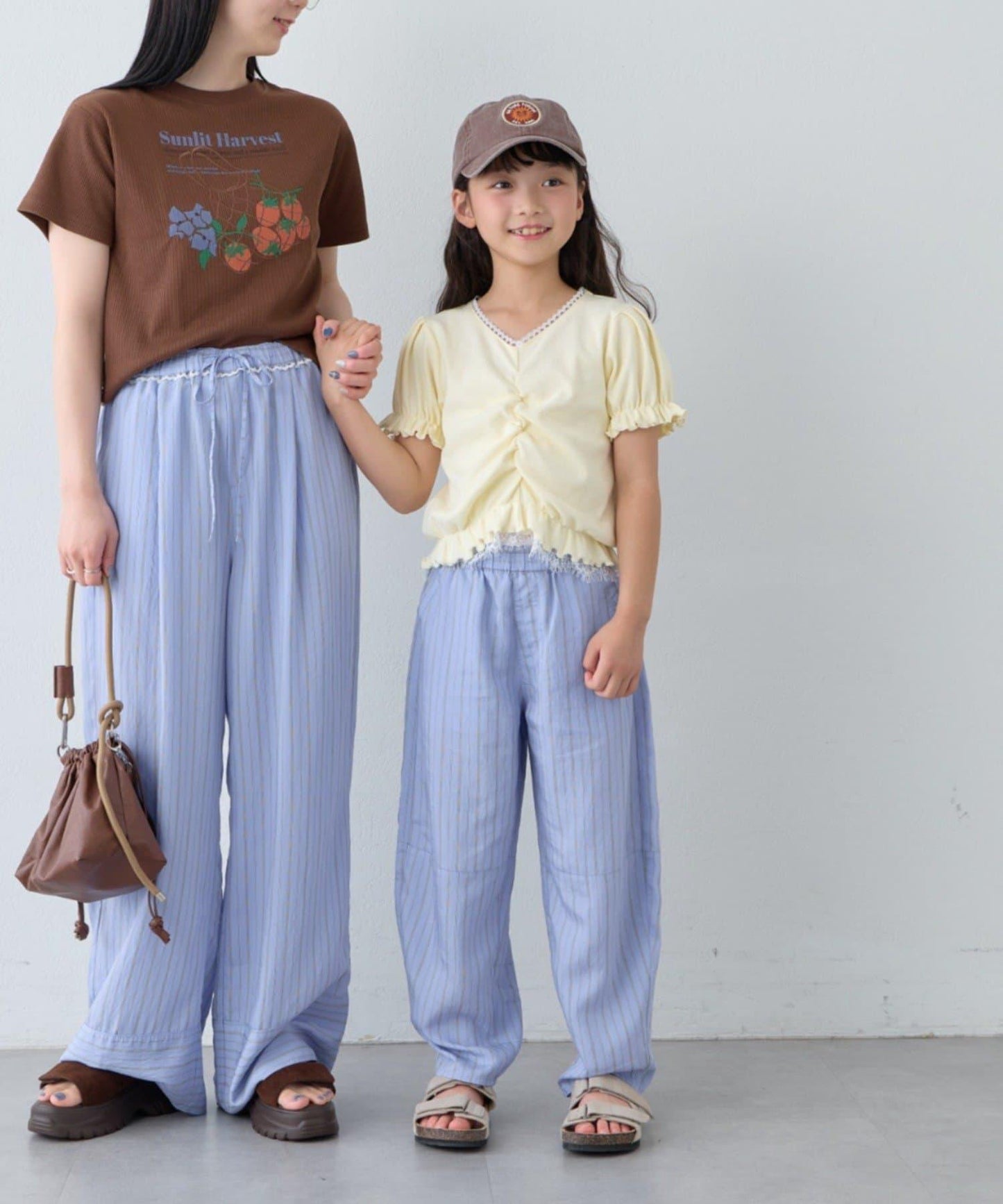 【KIDS】【AF】撞色條紋彎刀褲