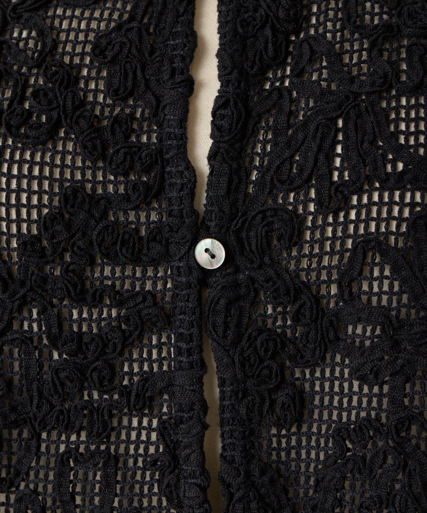 刺繡無領開衫
