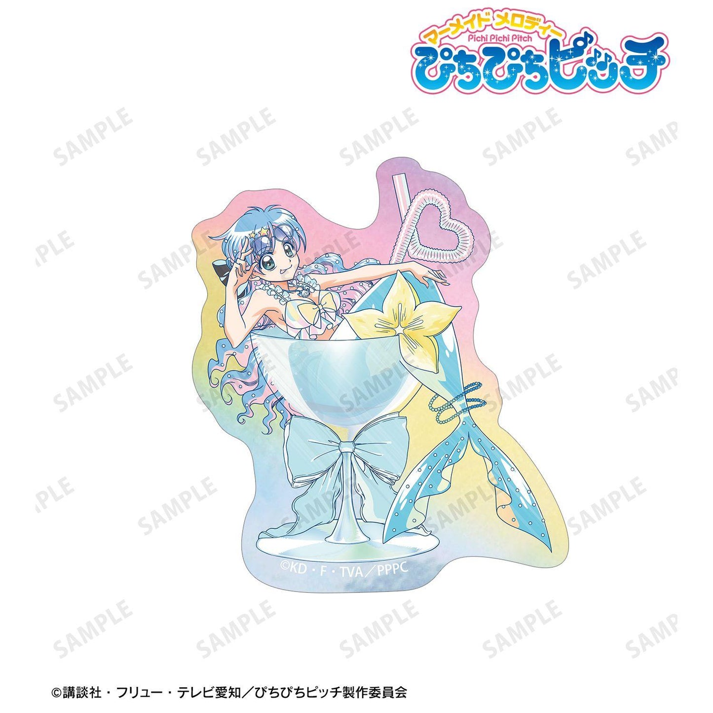 人魚的旋律 描き下ろし 波音 カクテルグラスver. Ani-Art clear label 歐若拉異形貼紙