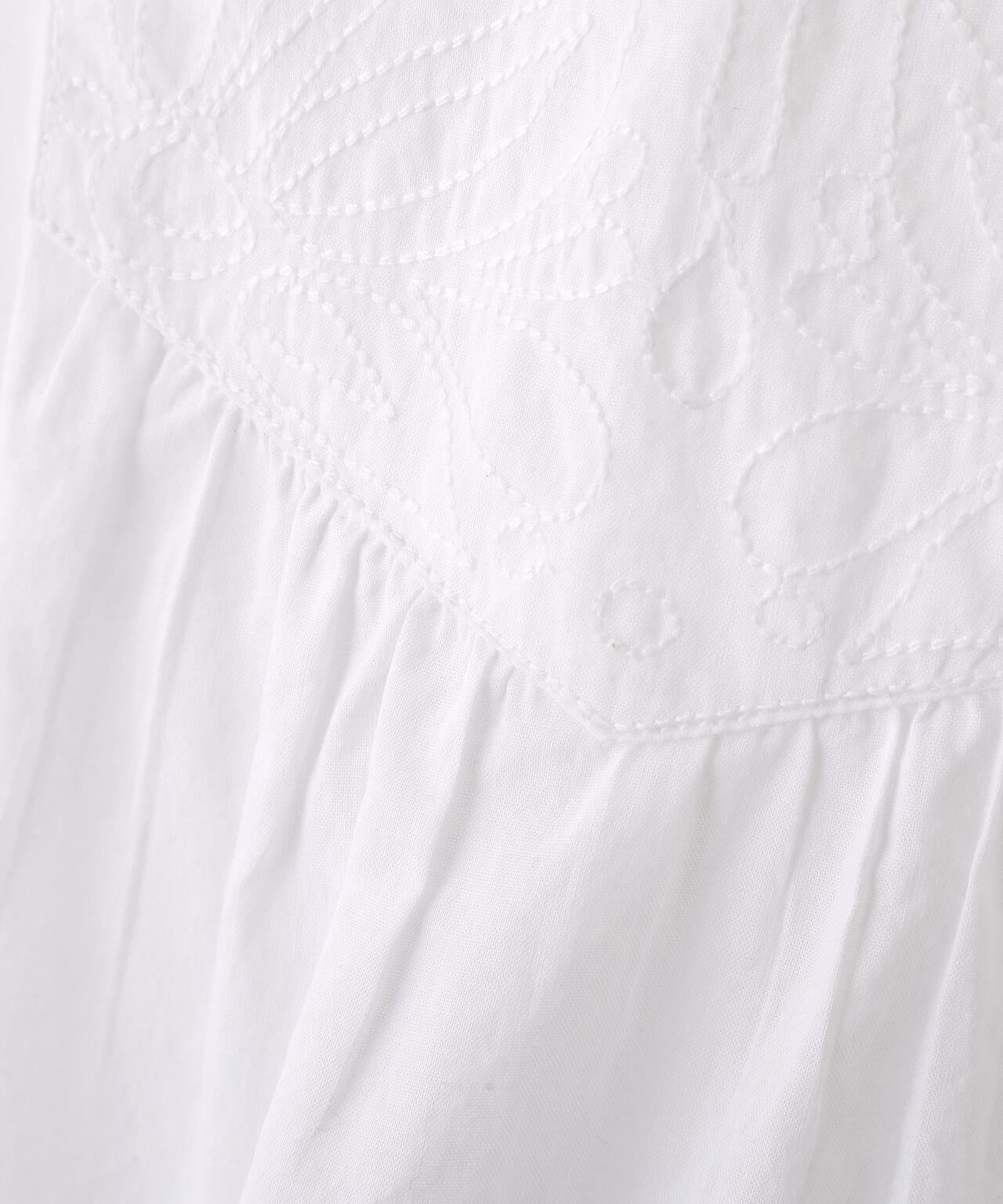 可水洗 印度刺繡無領襯衫