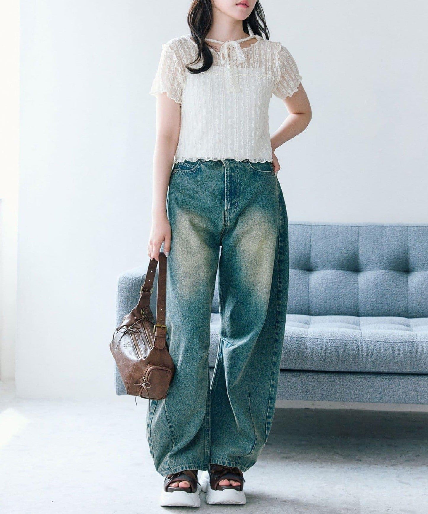 OLIVE des OLIVE 連帽蕾絲上衣