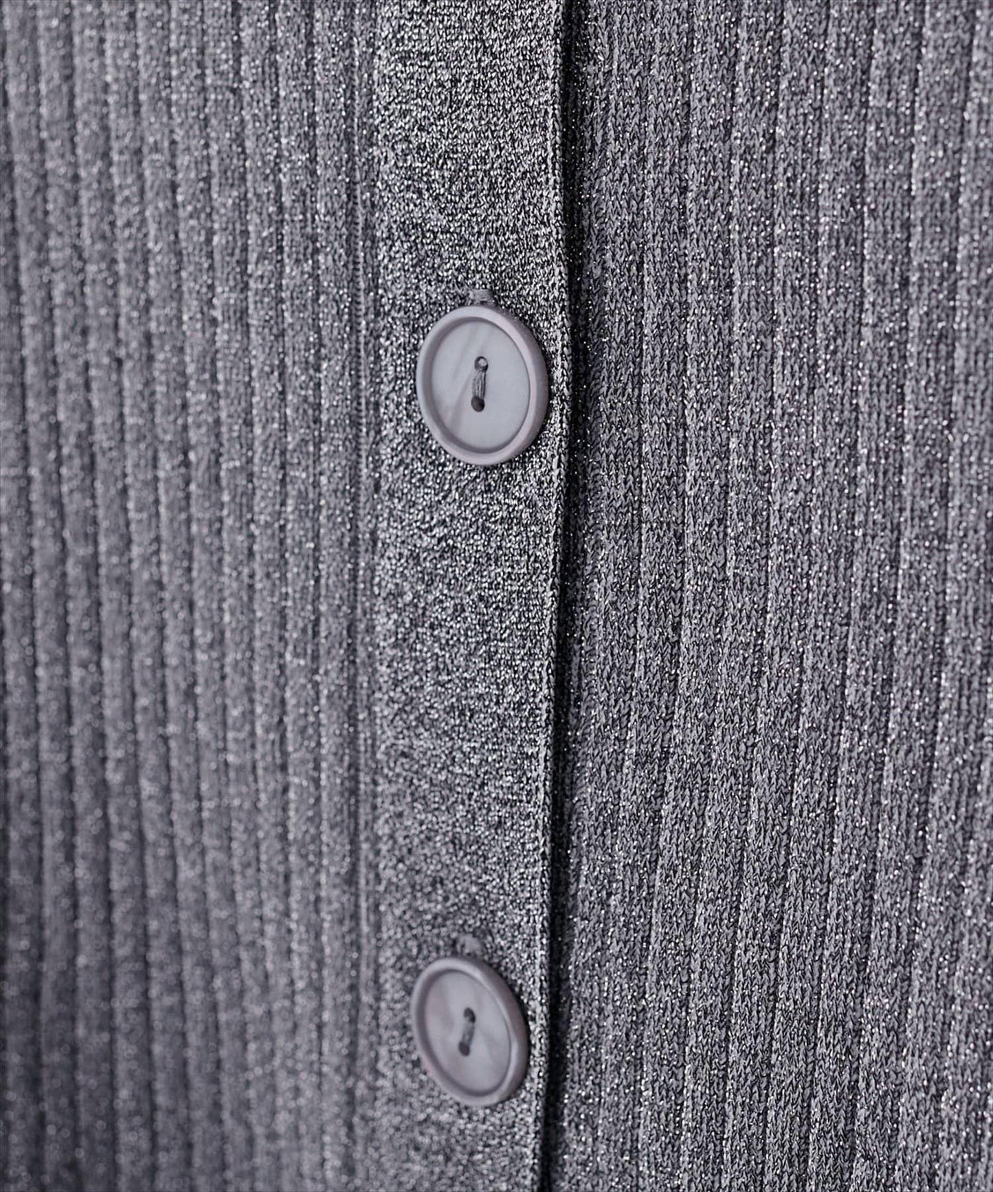 natural couture 翻領亮絲羅紋針織開衫