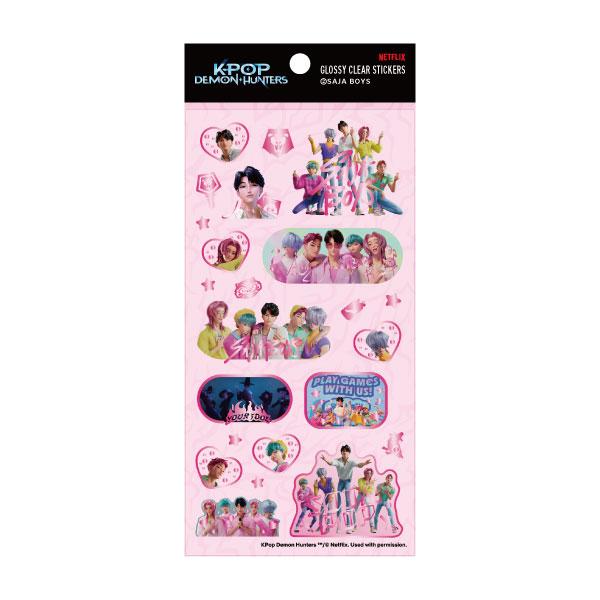 KPOPガールズ!デーモン・ハンターズ GLOSSY CLEAR STICKERS (2)SAJA BOYS