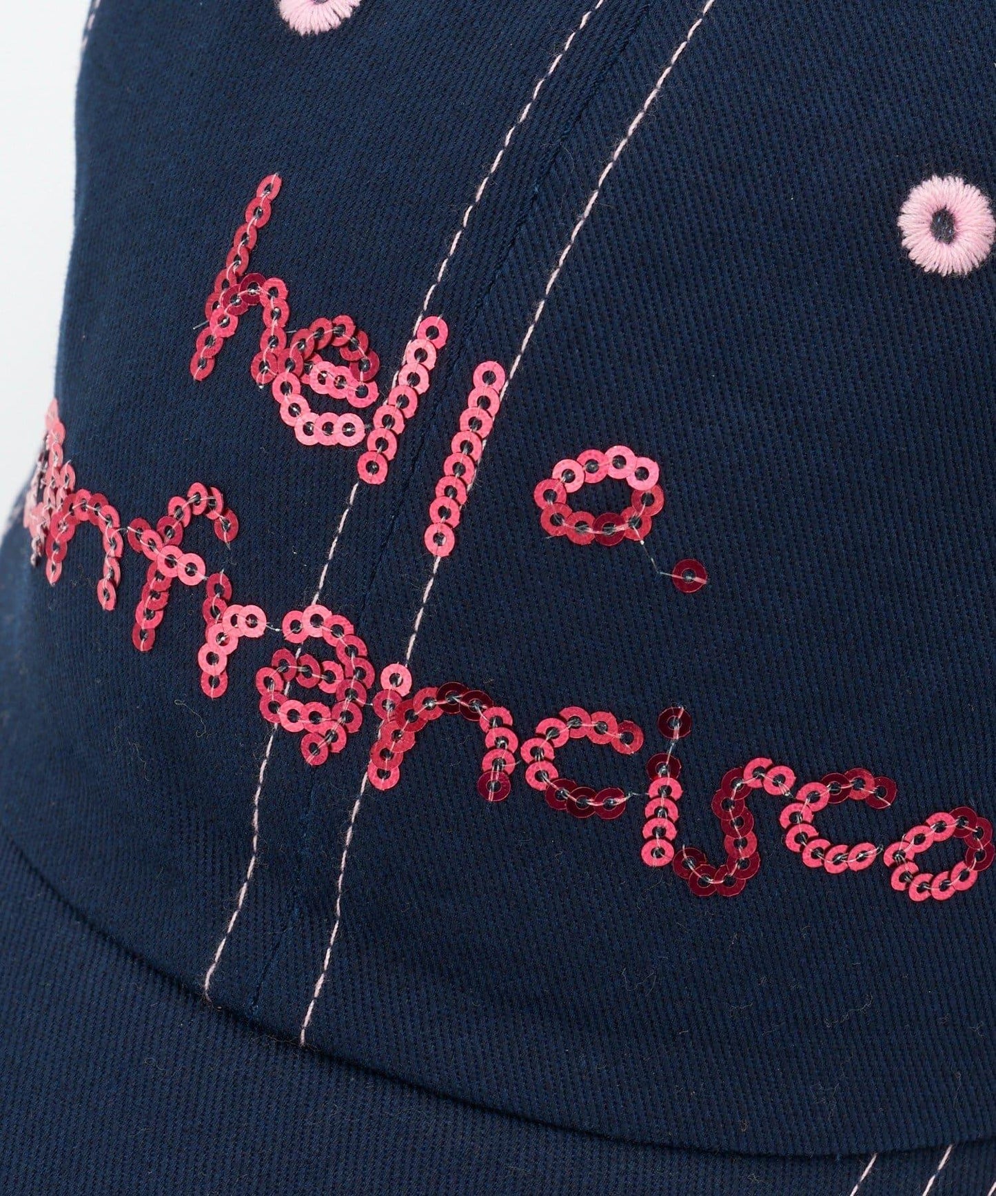 HELLO.SANFRANCISCO 亮片Logo蝴蝶結棒球帽