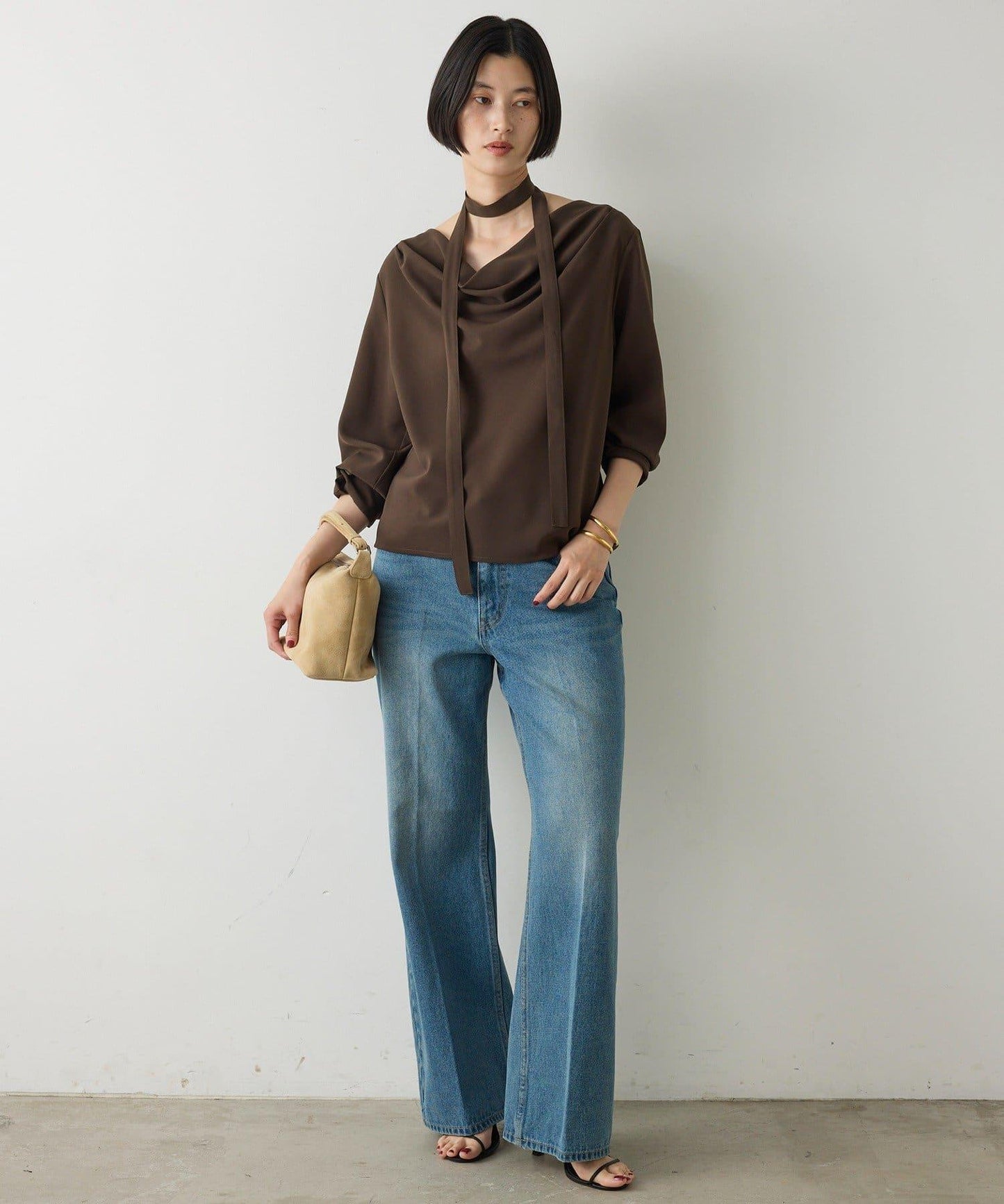 繫帶垂墜感襯衫