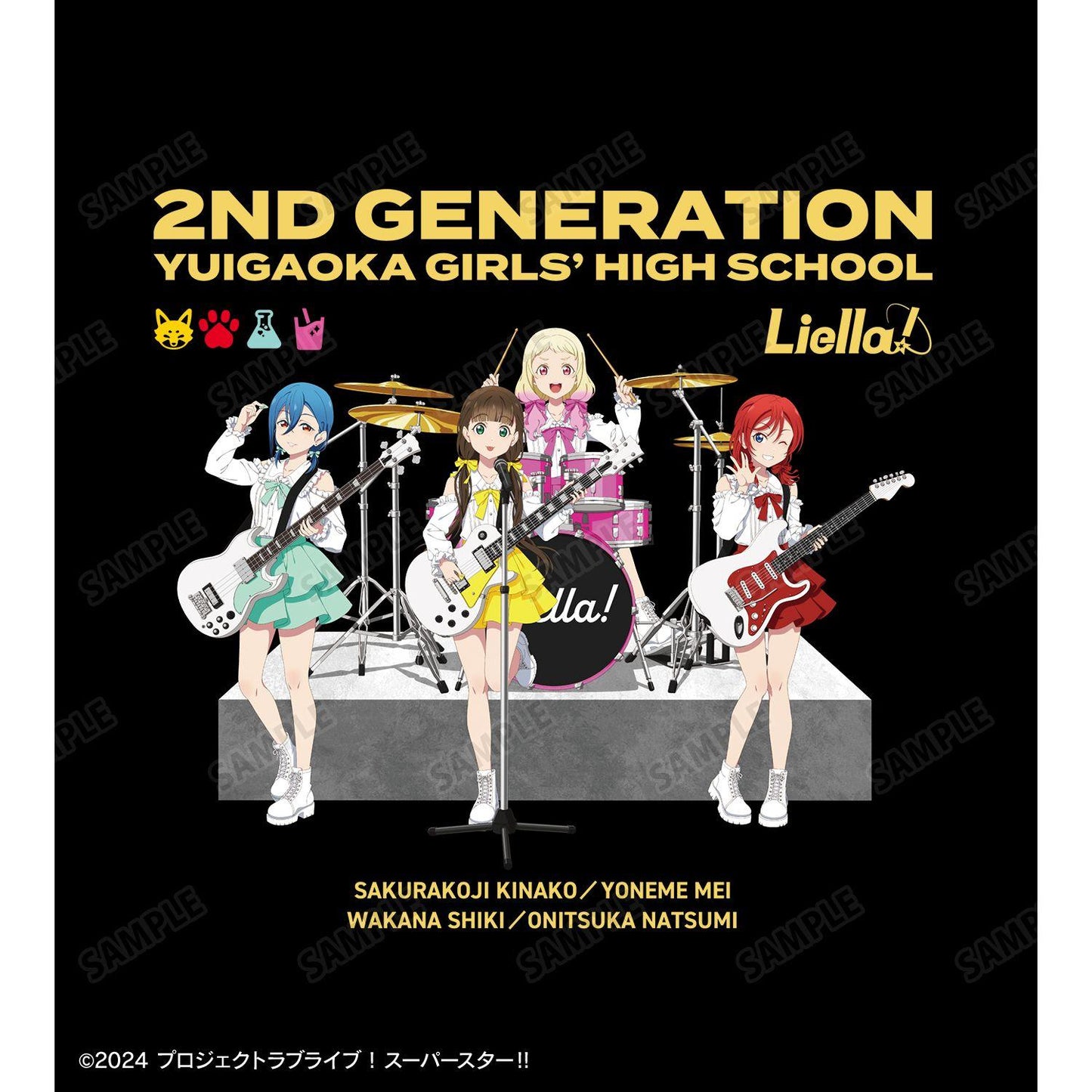 ラブライブ!スーパースター!!(LoveLive! Superstar!!) 第二期 樂隊ver. 描繪款 Tee恤 男女同款 XXL碼