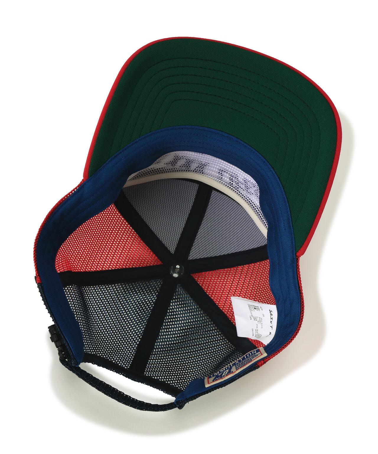 SAINT MICHAEL/セントマイケル MESH CAP LIFE STYLE NAVY+RED 棒球帽